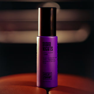 Dubai Nights car air freshener spray by The Scentz Company featuring luxury oud inspired oriental fragrance for long lasting premium car scent experience