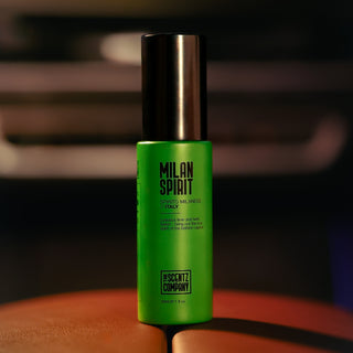 Milan Spirit car air freshener spray by The Scentz Company featuring Italian inspired citrus herbal fragrance for long lasting luxury car scent experience