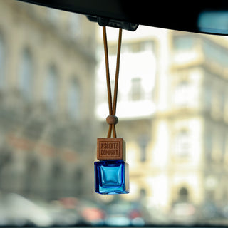 London Flair hanging car air freshener diffuser by The Scentz Company featuring fresh citrus inspired fragrance for long lasting premium car scent experience